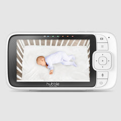 Hubble Connected Nursery Pal Skyview overhead crib mount keeps baby monitor steady.