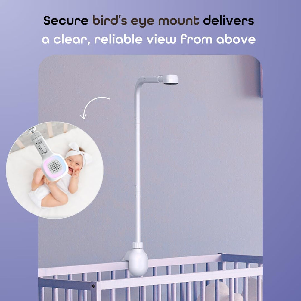 Hubble Connected SkyVision pan-tilt-zoom for complete nursery coverage.