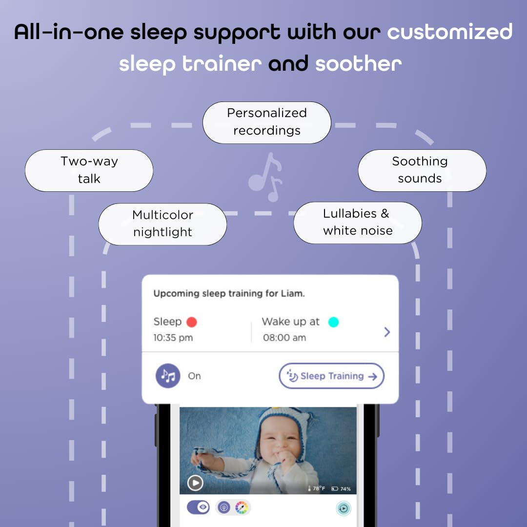Hubble Connected SkyVision smart notifications keep you informed about baby events.