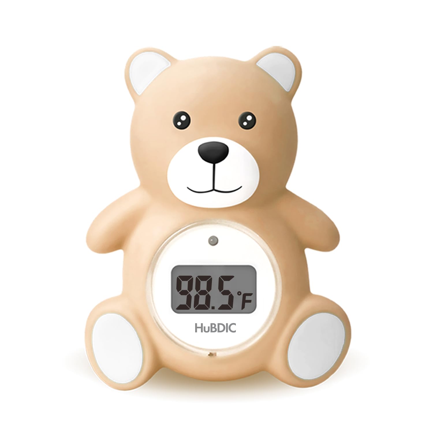 Hubibaby bath thermometer floating teddy bear shows accurate water temperature.