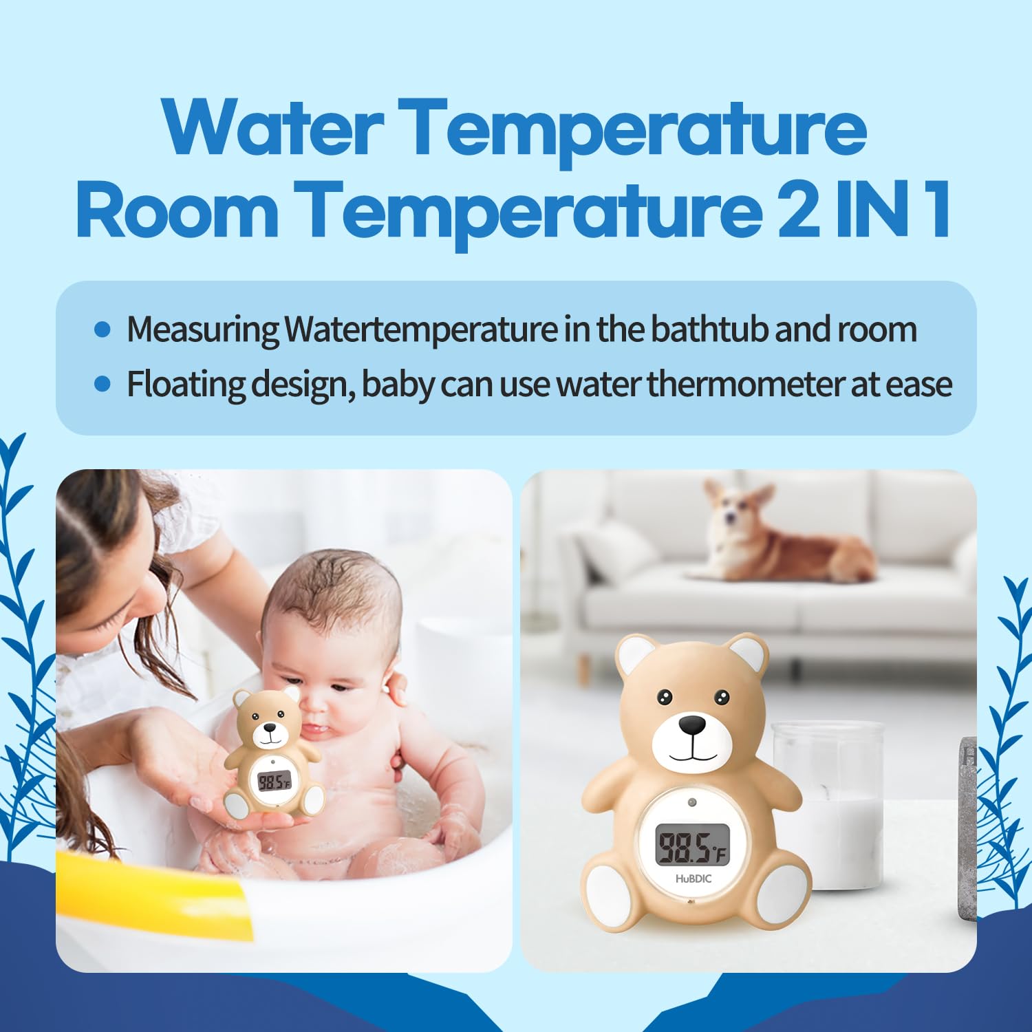 Hubibaby BPA-free waterproof body designed for safe water use.