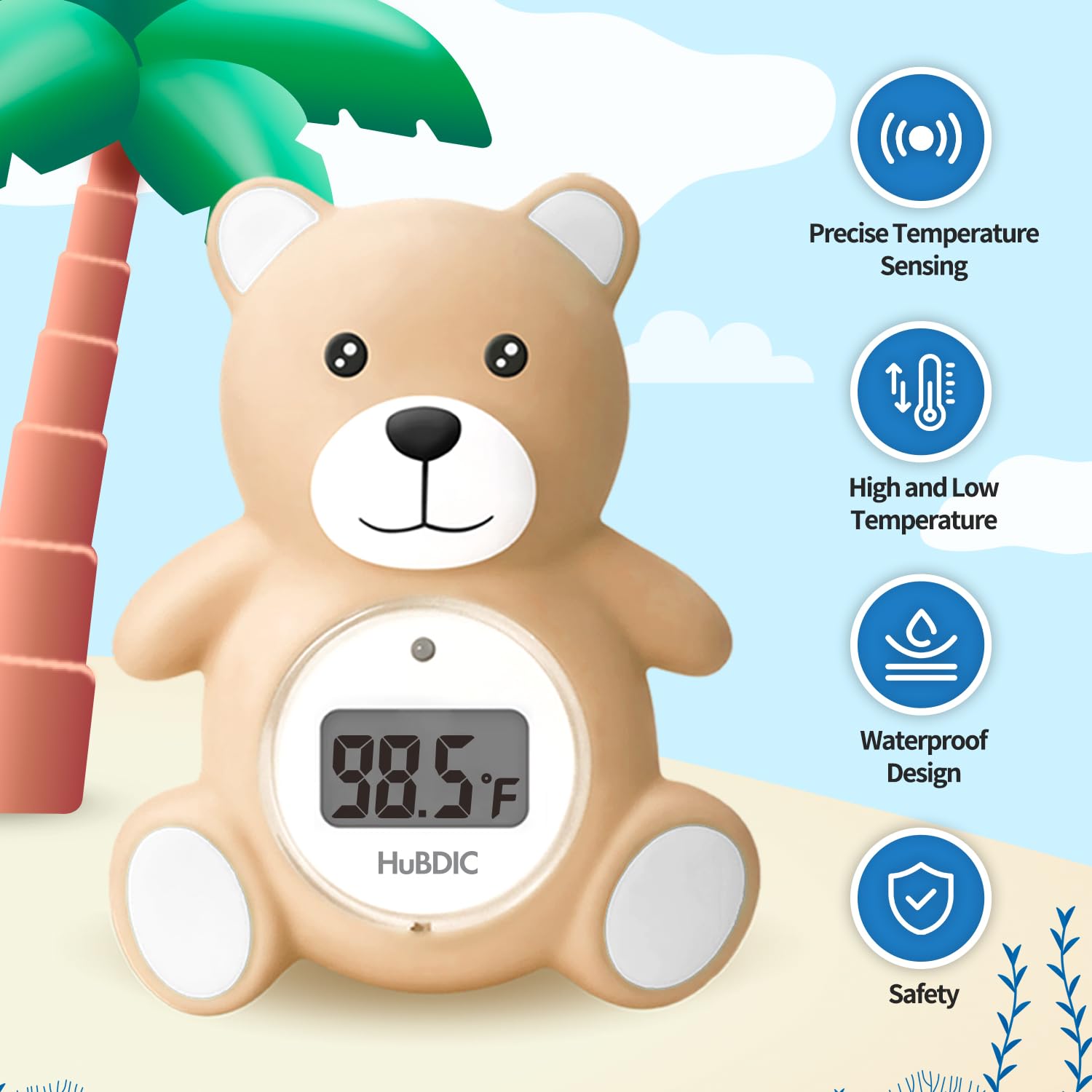 Hubibaby room temperature display helps monitor nursery climate.