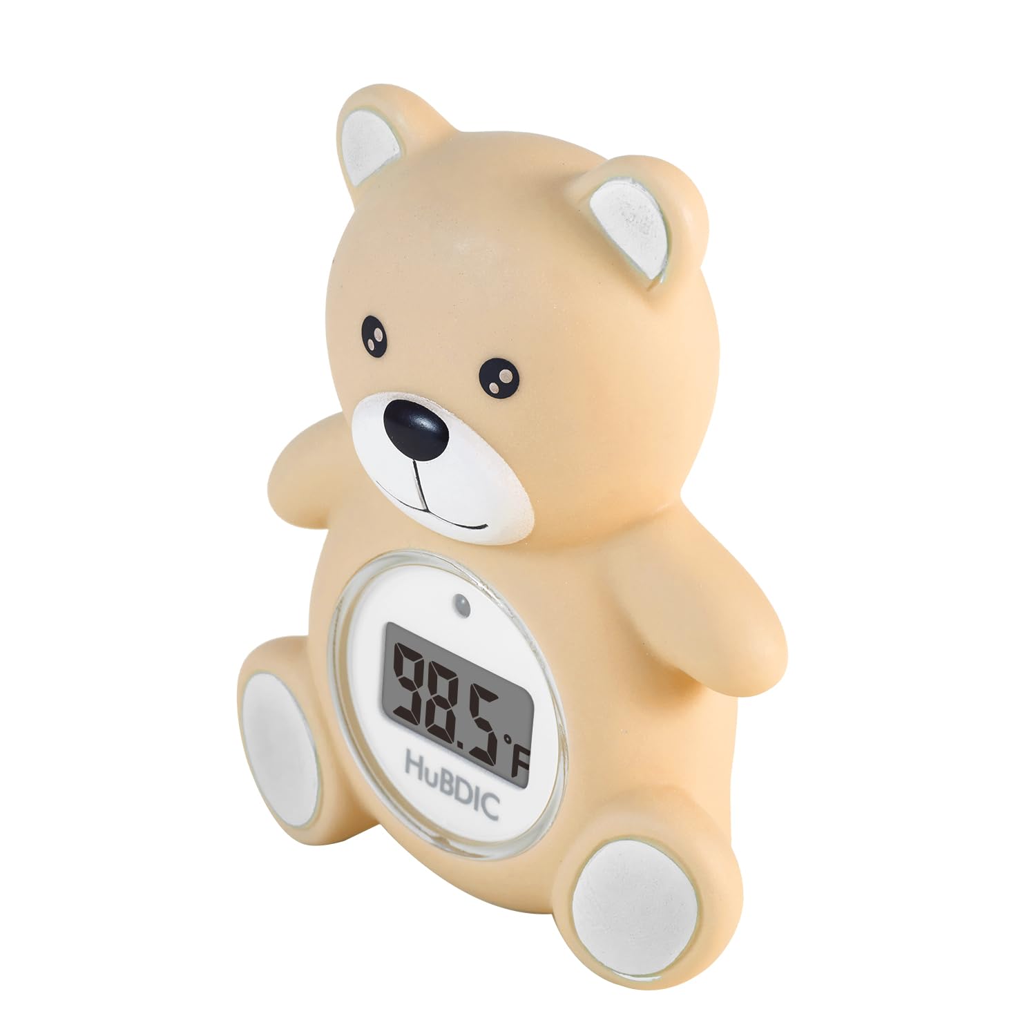 Hubibaby water temperature display for bath time in khaki.