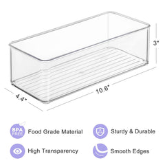 Hudgan plastic freezer organizer bins helping maximize cold storage.
