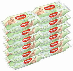 HUGGIES Natural Care Aloe Vera wipes pack of 12 showing gentle moisture for sensitive skin