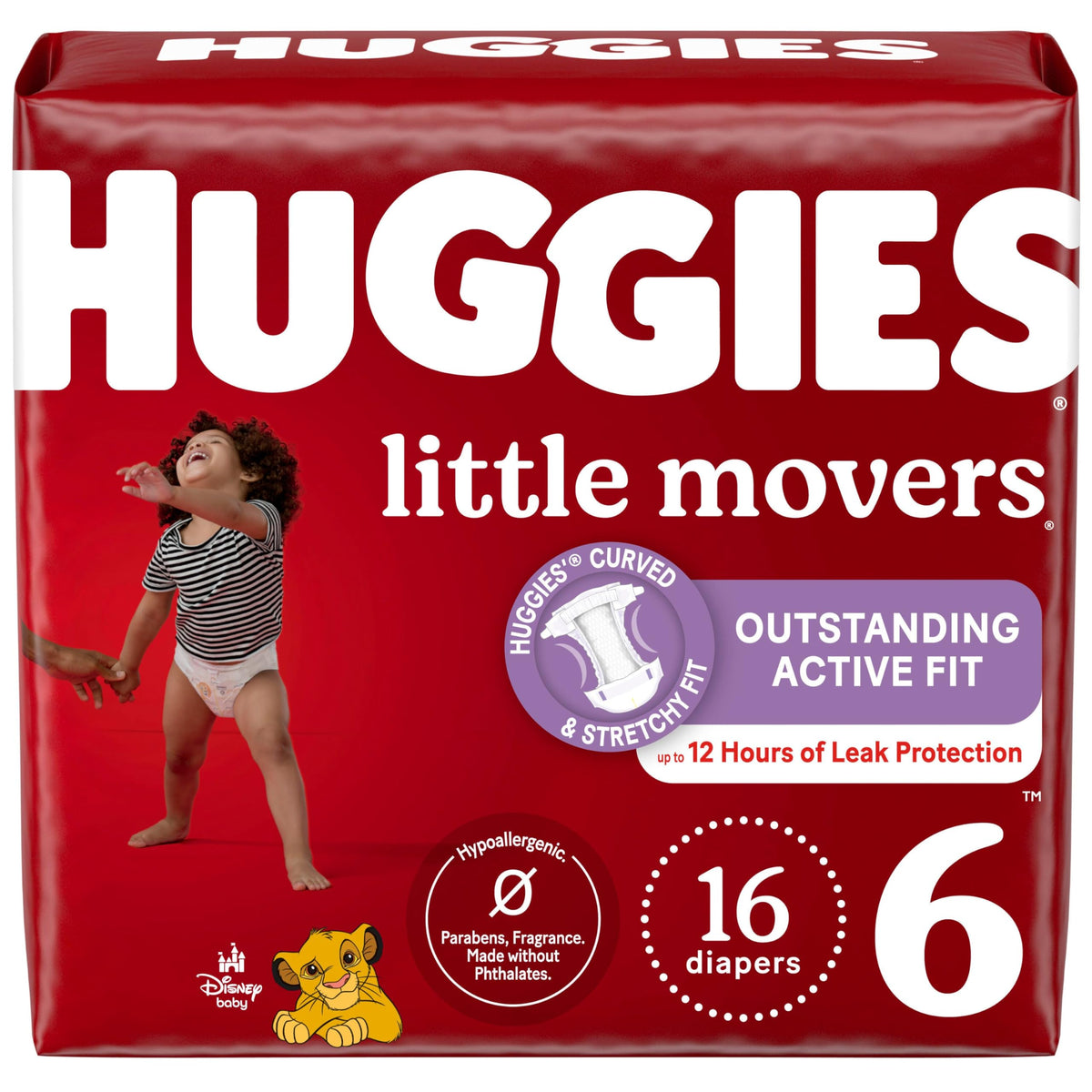 Huggies Little Movers Size 6 packaging varies for easy shelf display