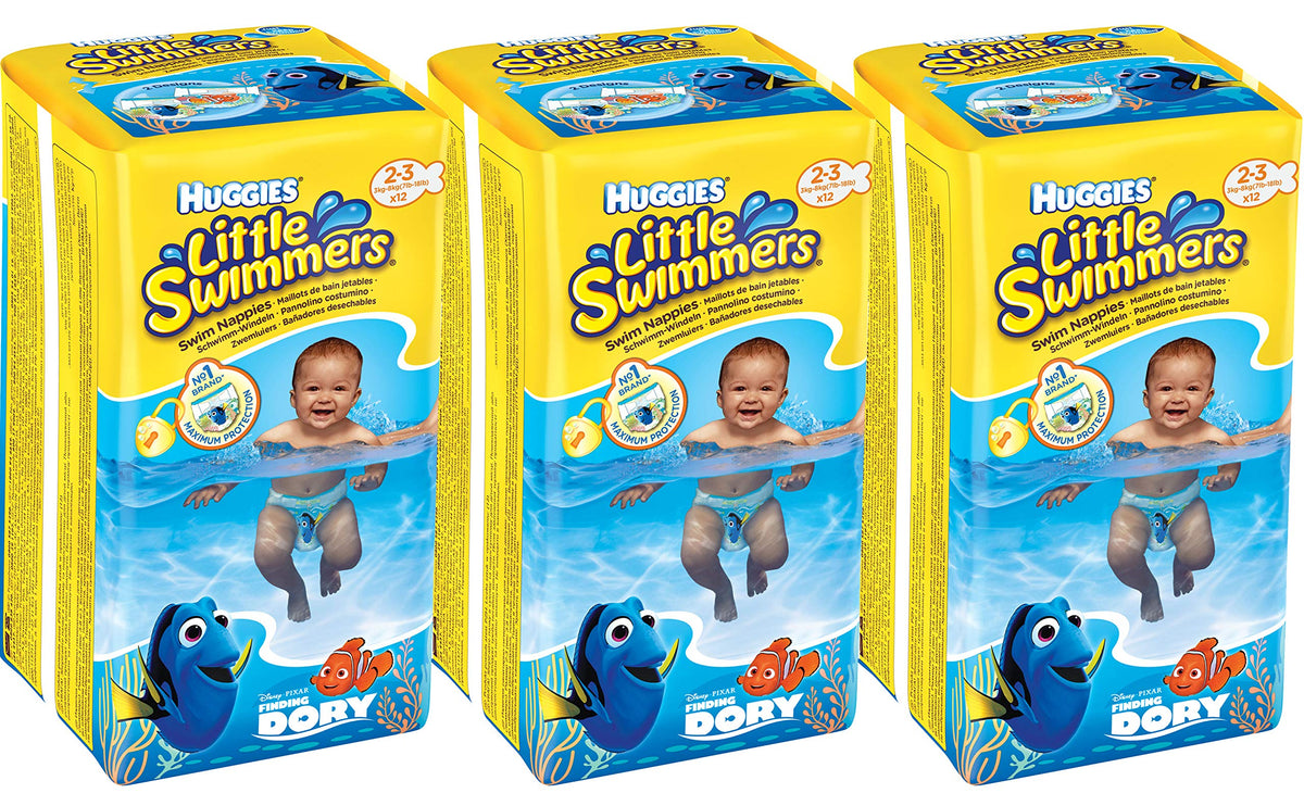 Huggies Little Swimmers XS swim diaper with water-friendly fit for pool play.