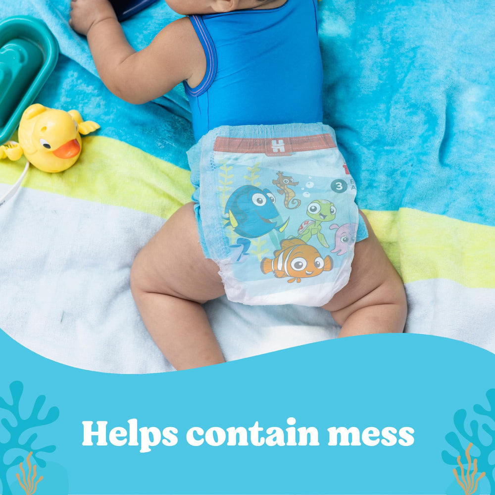 Refastenable sides enable quick changes on the go with Little Swimmers.