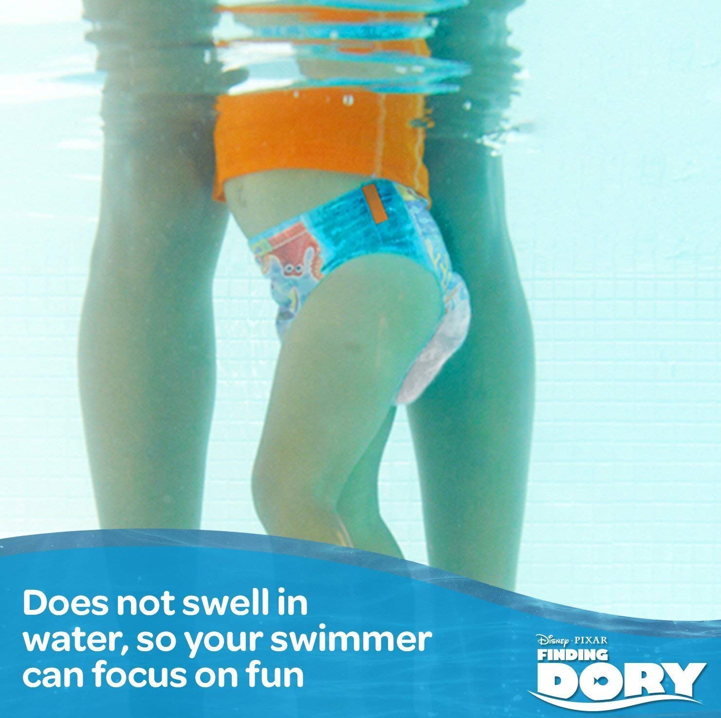 HUGGIES Little Swimmers Small with leak guards for added protection in water.