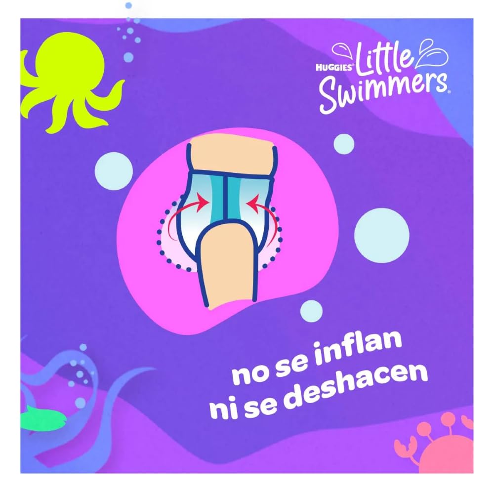 Huggies Little Swimmers swimpants worn by child show secure and comfortable fit.