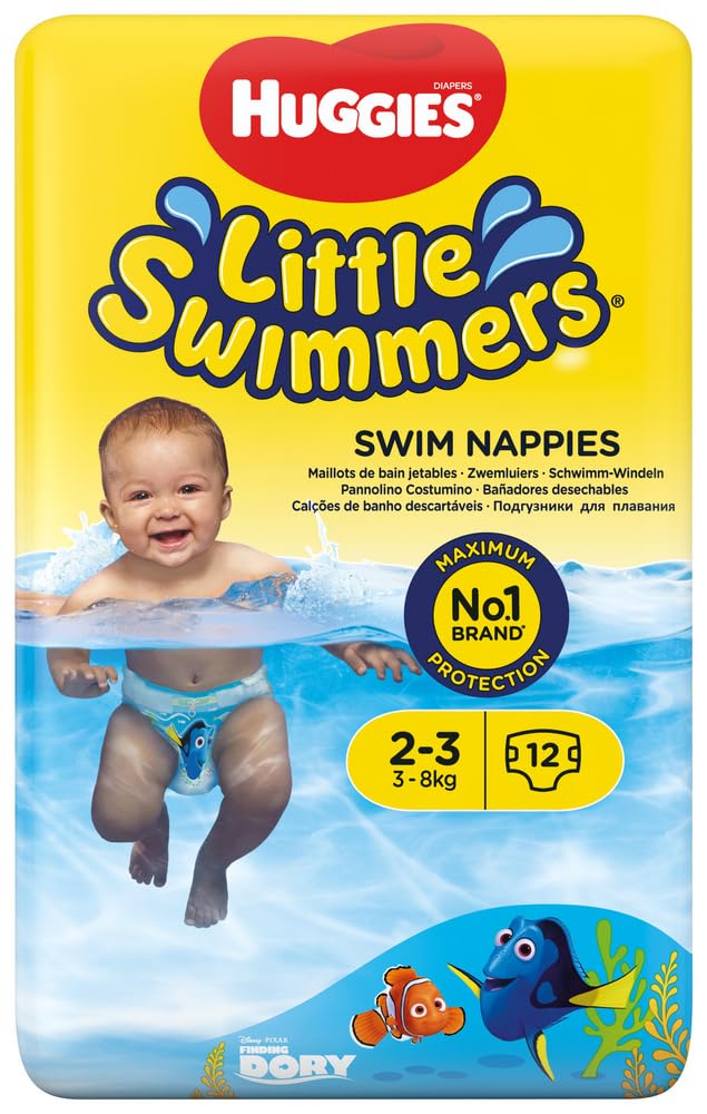 Huggies Little Swimmers X-Small swim diaper with leak guards for water protection.