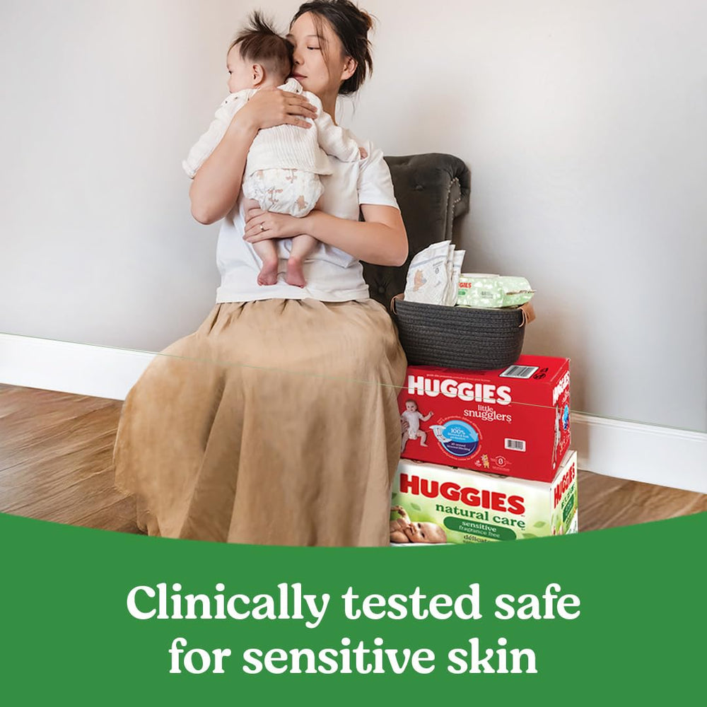 Huggies Natural Care 70%+ plant-based materials composition.