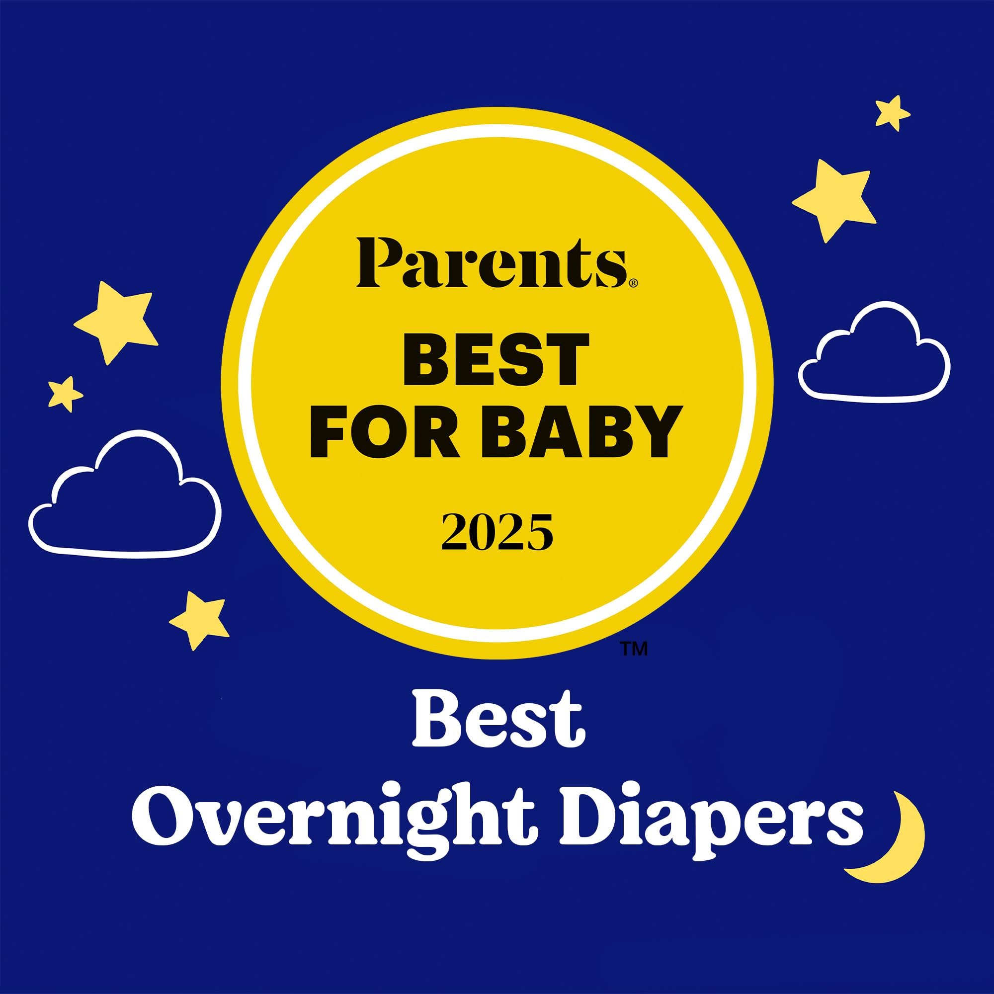 Huggies Overnites curved-fit design promotes peaceful sleep for babies.