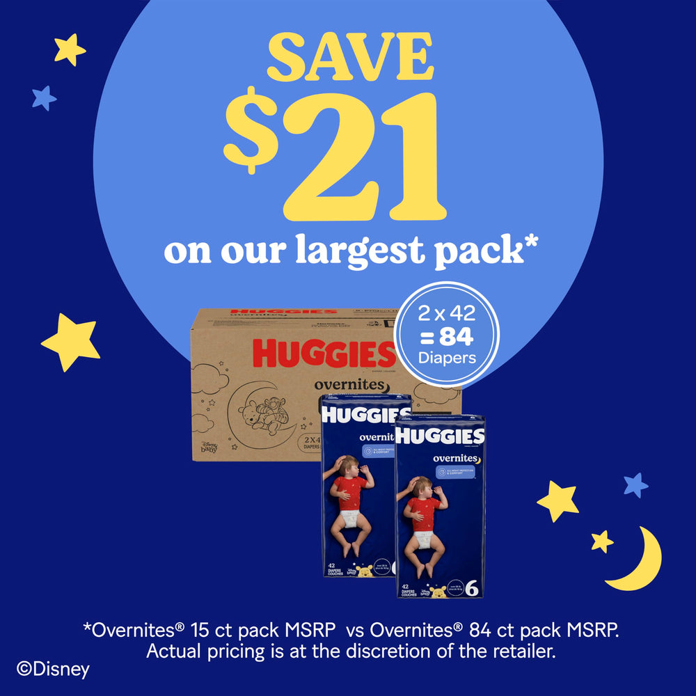 Huggies Overnites DryTouch liner keeps skin dry overnight.