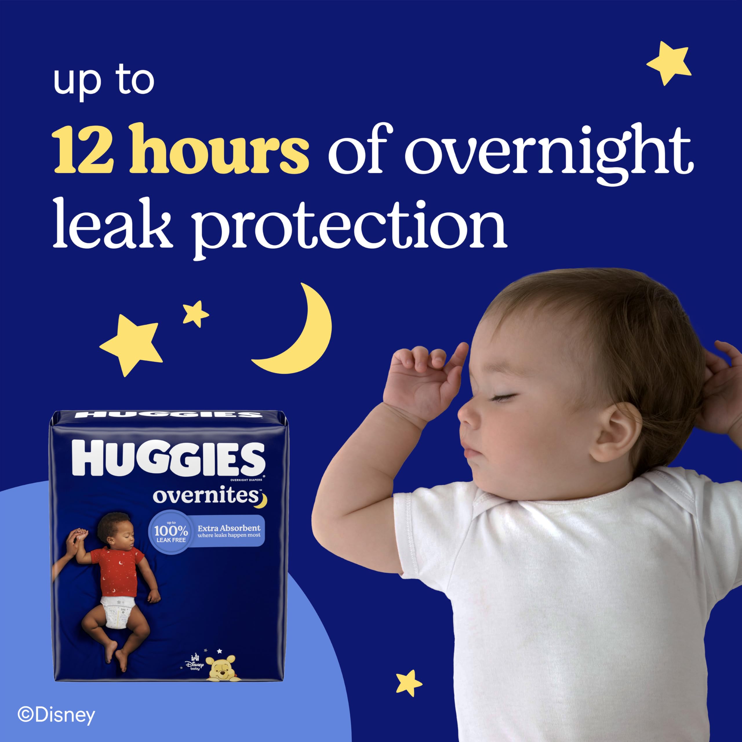 Huggies Overnites wetness indicator signals when to change diaper.