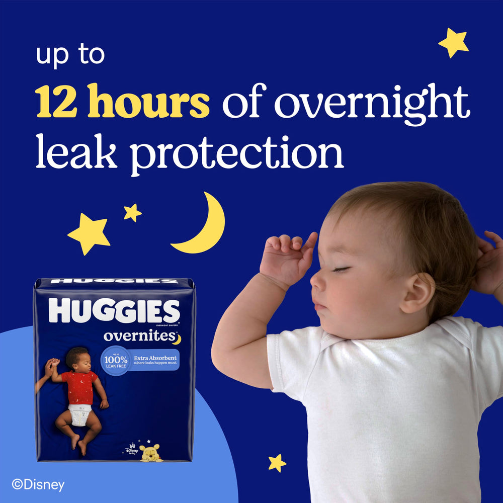 Huggies Overnites wetness indicator signals when to change diaper.