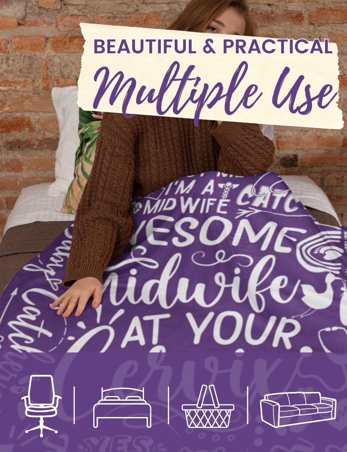 Huglanket adult size 50x65 inches suitable for lounging.
