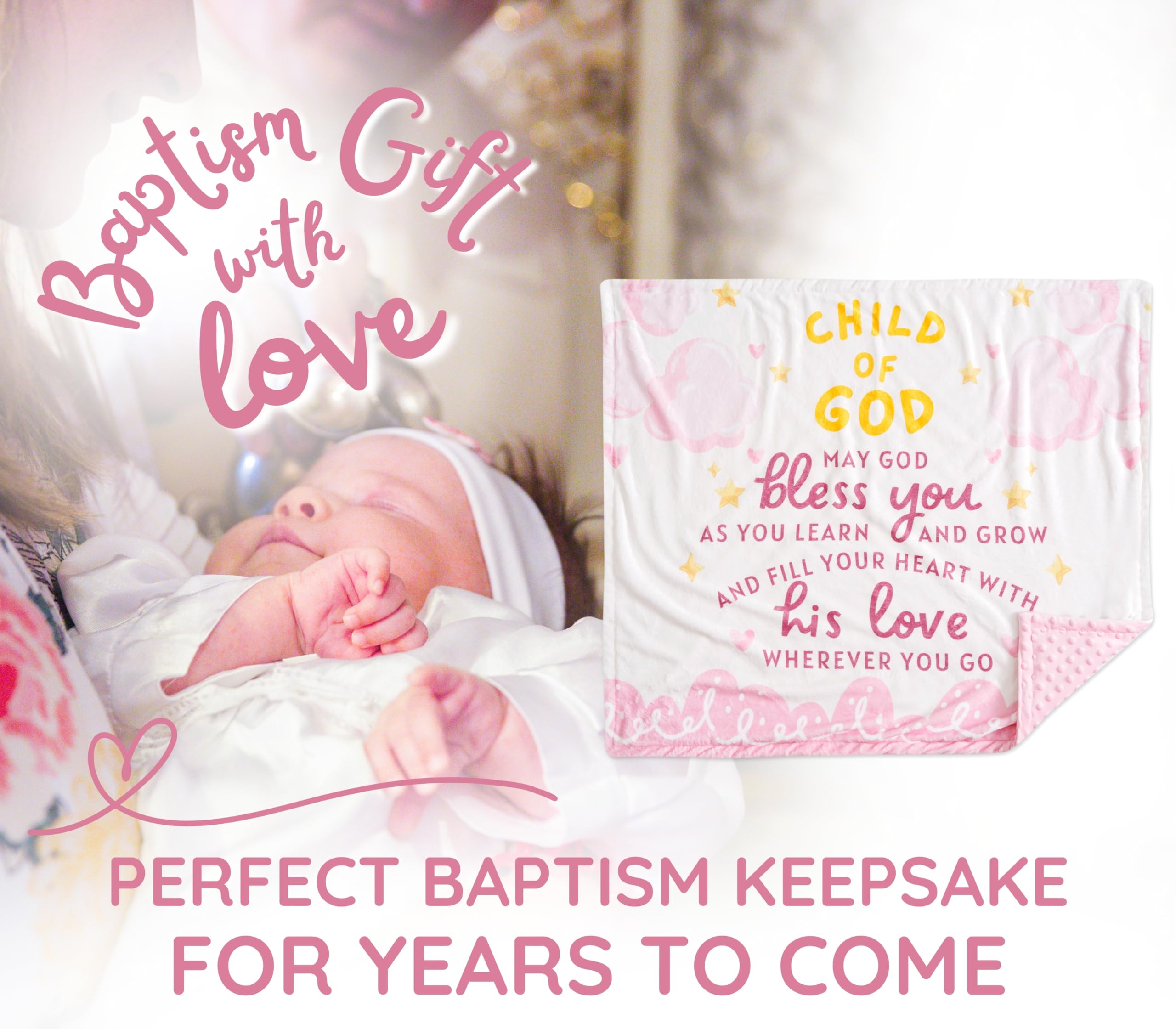Huglanket gift-ready packaging, a thoughtful christening keepsake.
