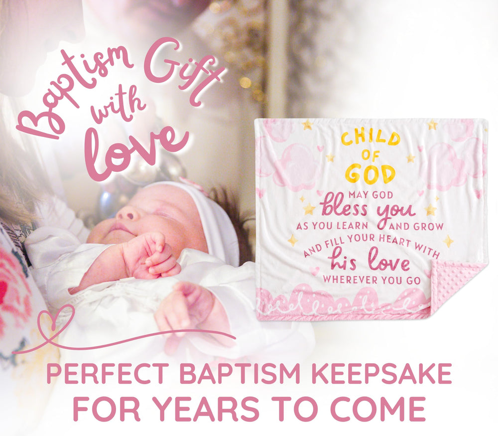 Huglanket gift-ready packaging, a thoughtful christening keepsake.