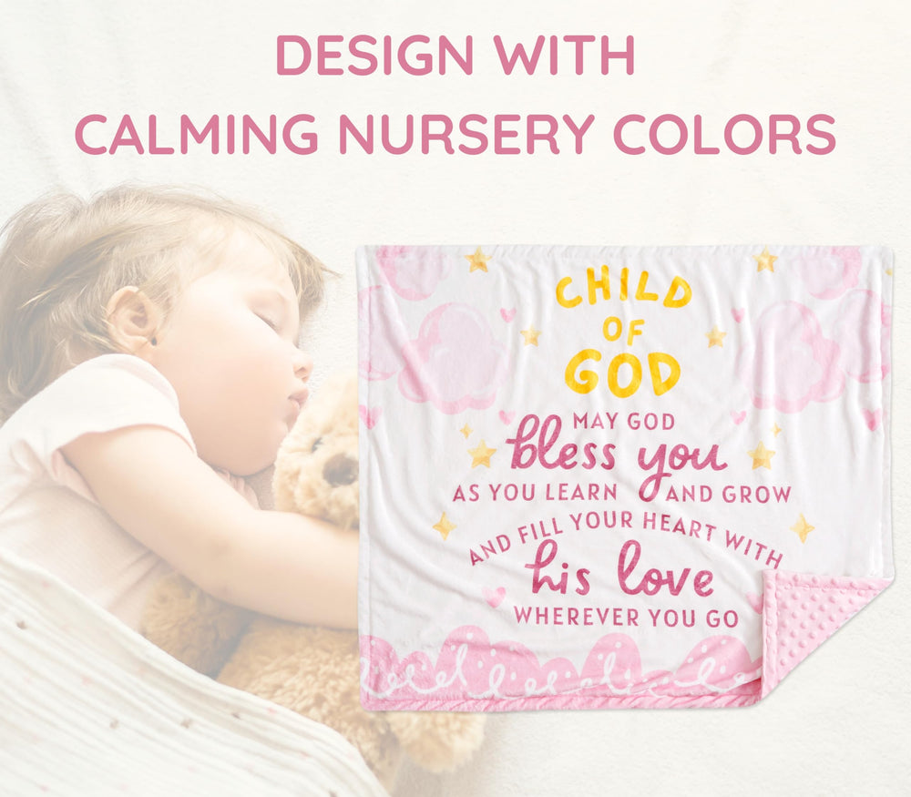 Huglanket 30x36 blanket size ideal for stroller rides and tummy time.