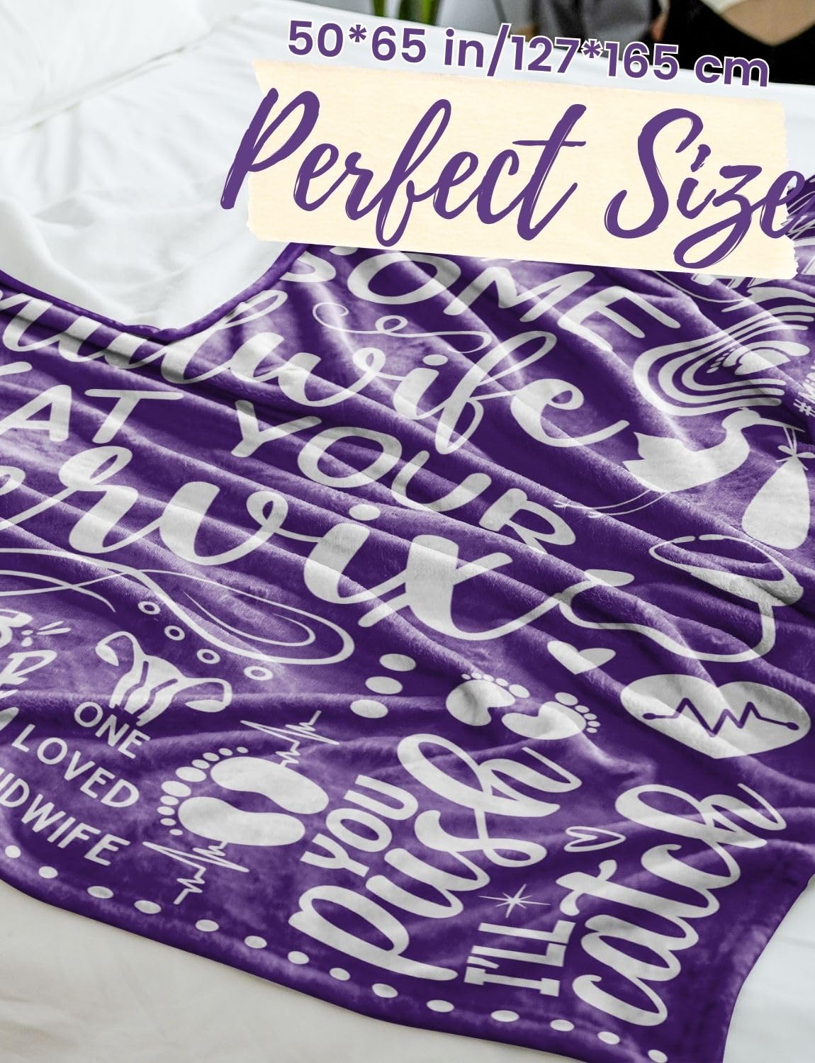 Huglanket bold print midwife message for celebratory gifting.