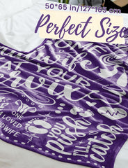 Huglanket bold print midwife message for celebratory gifting.
