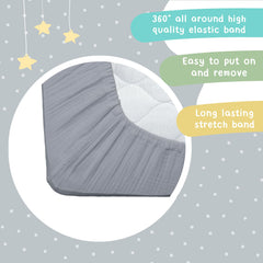 Hugs & Llamas 360-elastic snug-fit crib sheet stays securely in place.