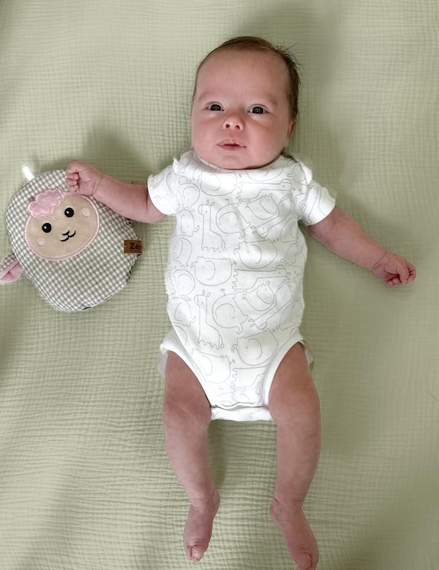 Hugs & Llamas organic cotton sheet olive, pesticide-free for everyday use