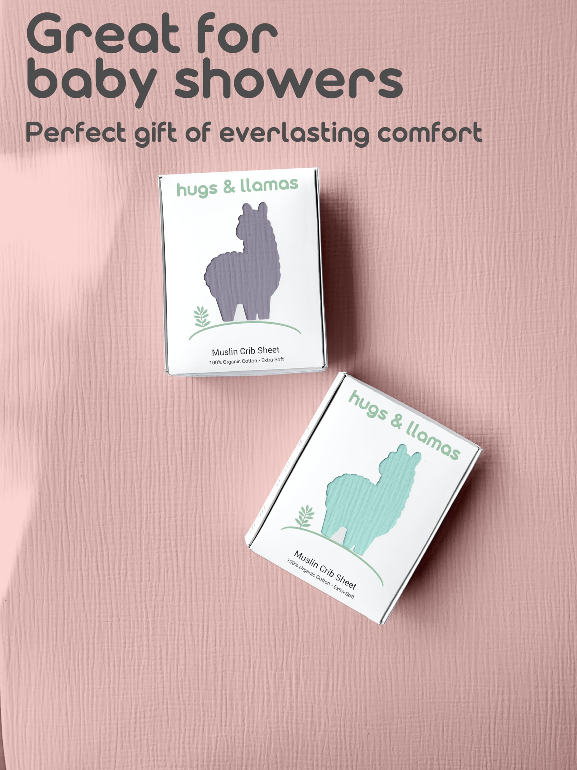 Hugs and Llamas fits US standard 52x28 crib mattress