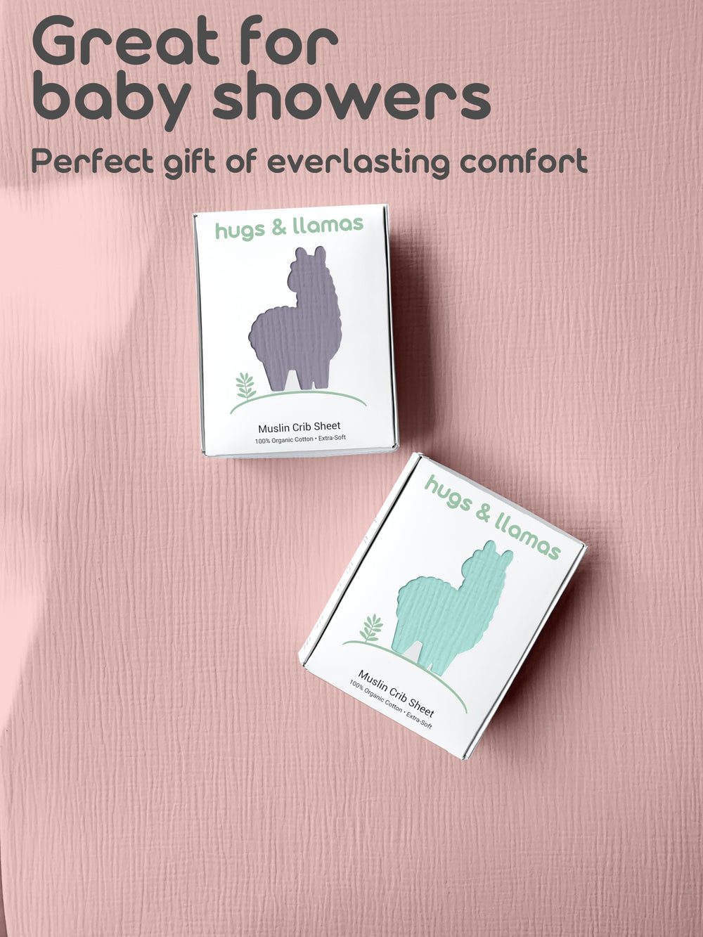 Hugs and Llamas fits US standard 52x28 crib mattress