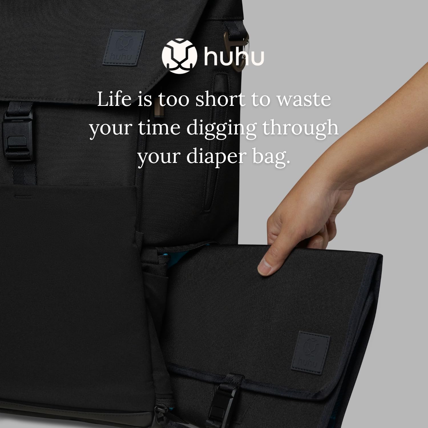 Huhu Baby Changing Wallet easy access wipes pocket with magnetic flap