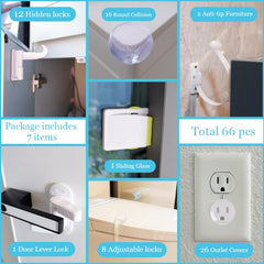 HUIESON adjustable safety latches keep doors secure while preserving room aesthetics.