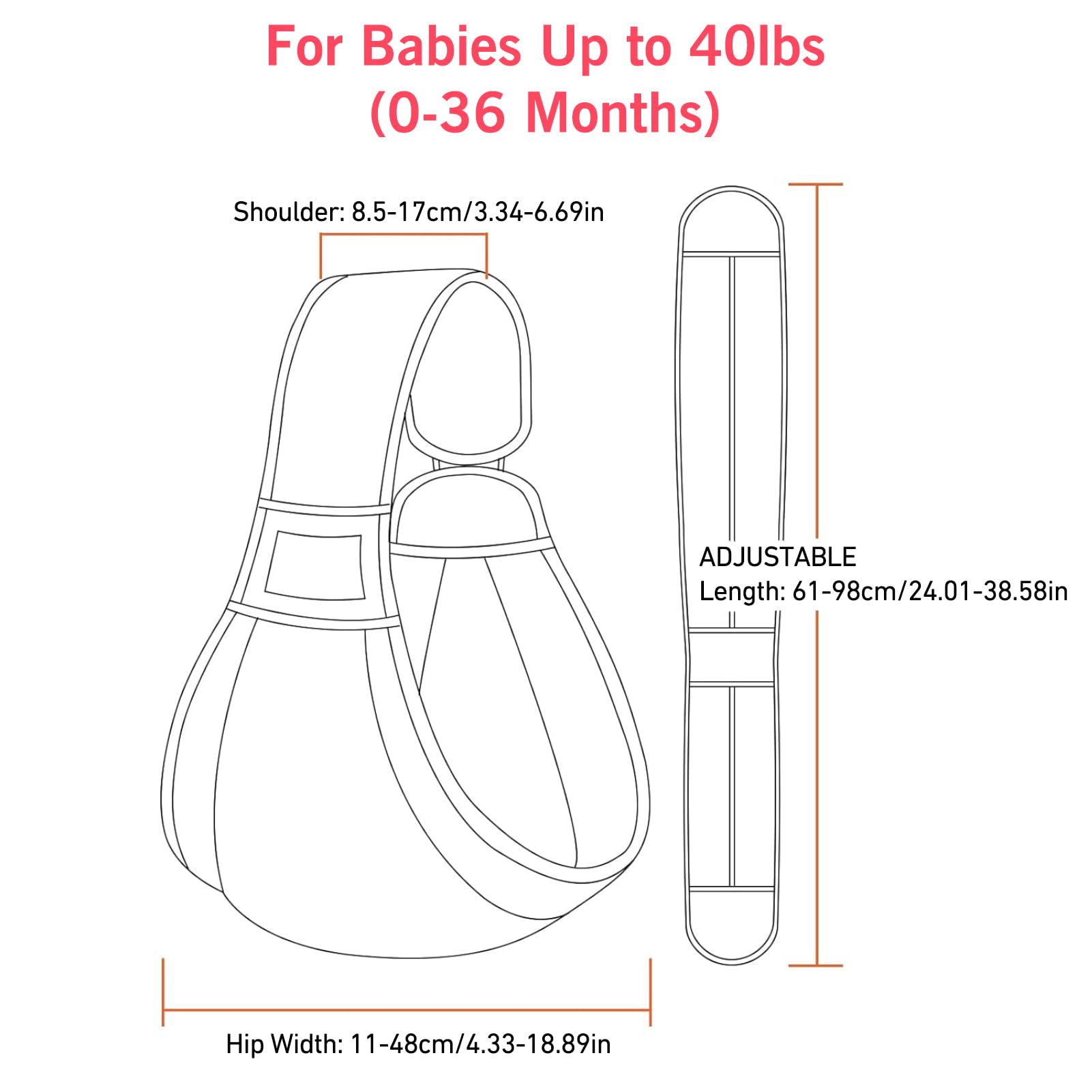 Huifen adjustable-length carrier suitable from newborn to toddler.