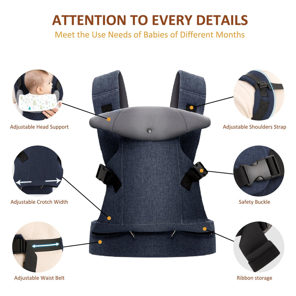 Huifen carrier features adjustable buckle and webbing for growth.
