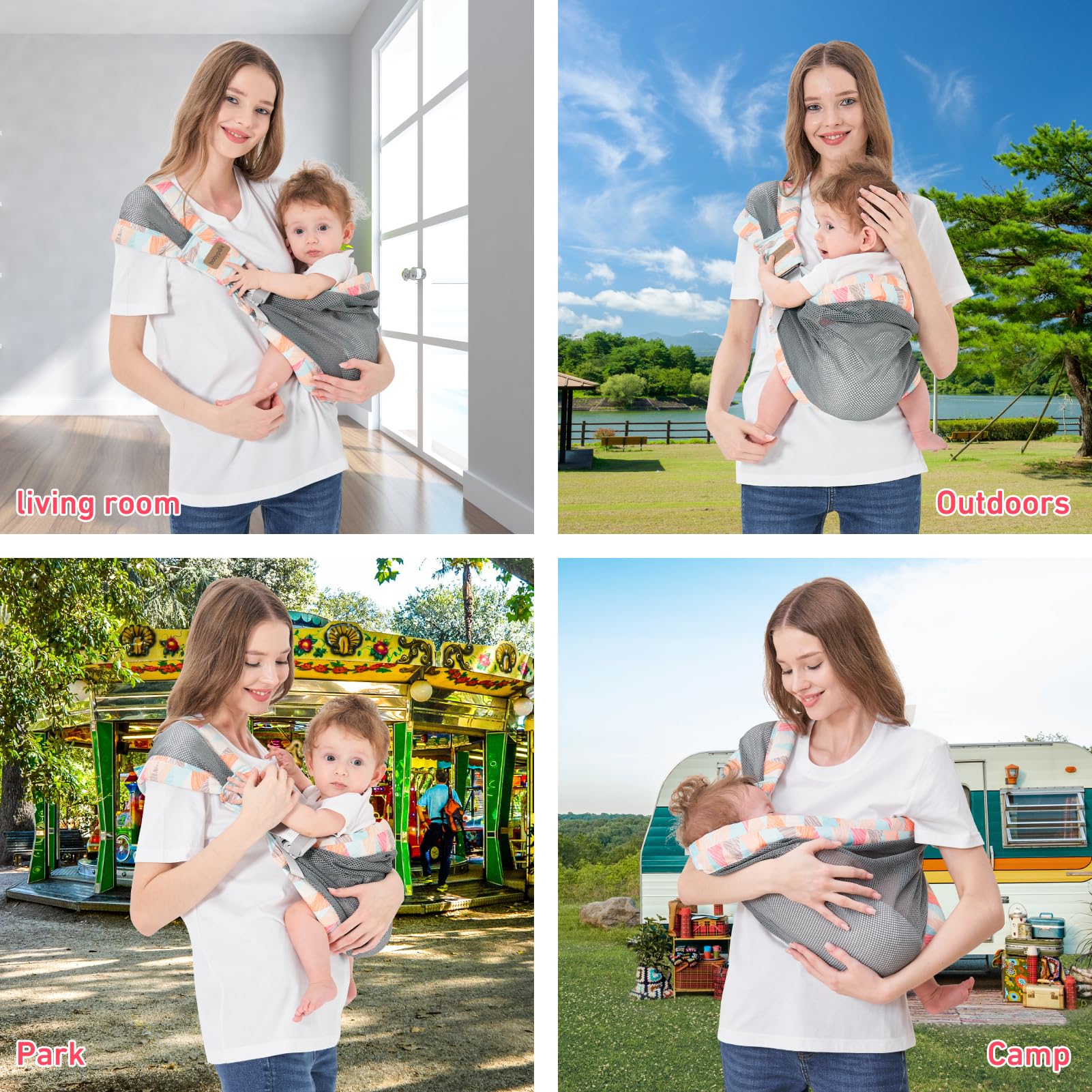 Huifen lightweight carrier in use, ideal for everyday adventures with baby.
