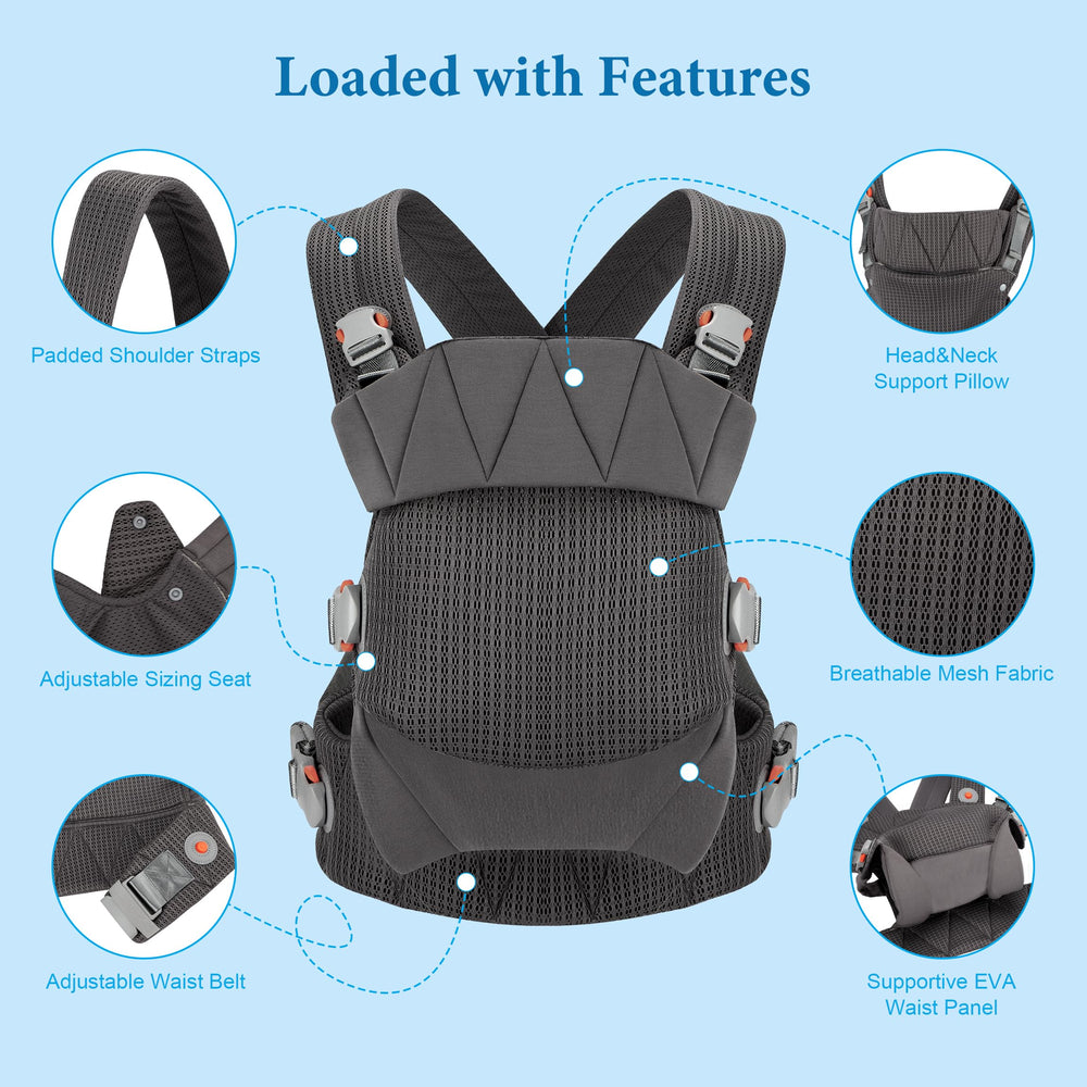 Huifen multi-carrying options front inward demonstrates versatile use