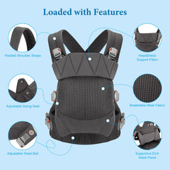 Huifen multi-carrying options front inward demonstrates versatile use