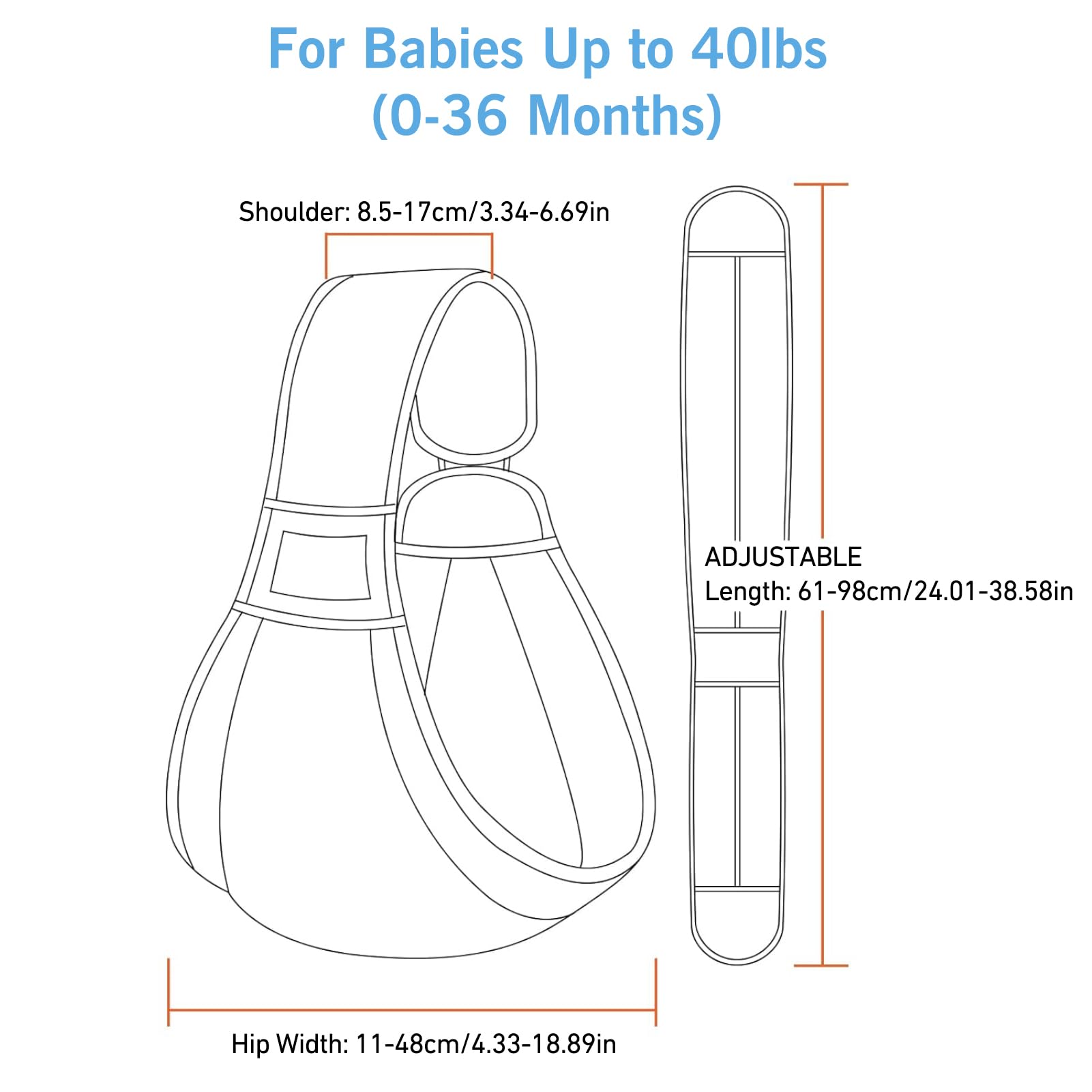 Huifen newborn-to-toddler size range supports baby growth from 6 to 40 pounds