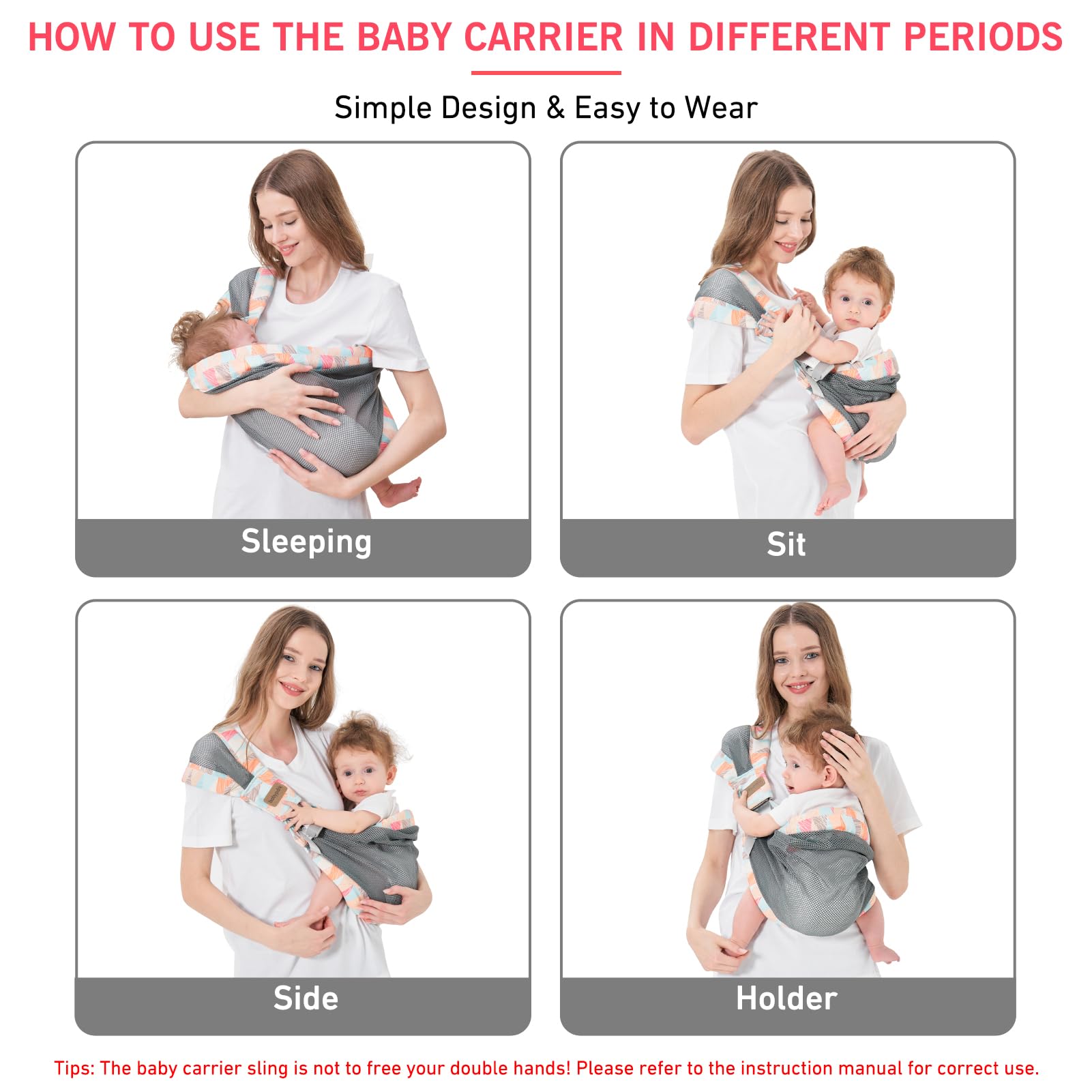 Huifen orange carrier outdoors, demonstrates versatile outings with parent and baby.