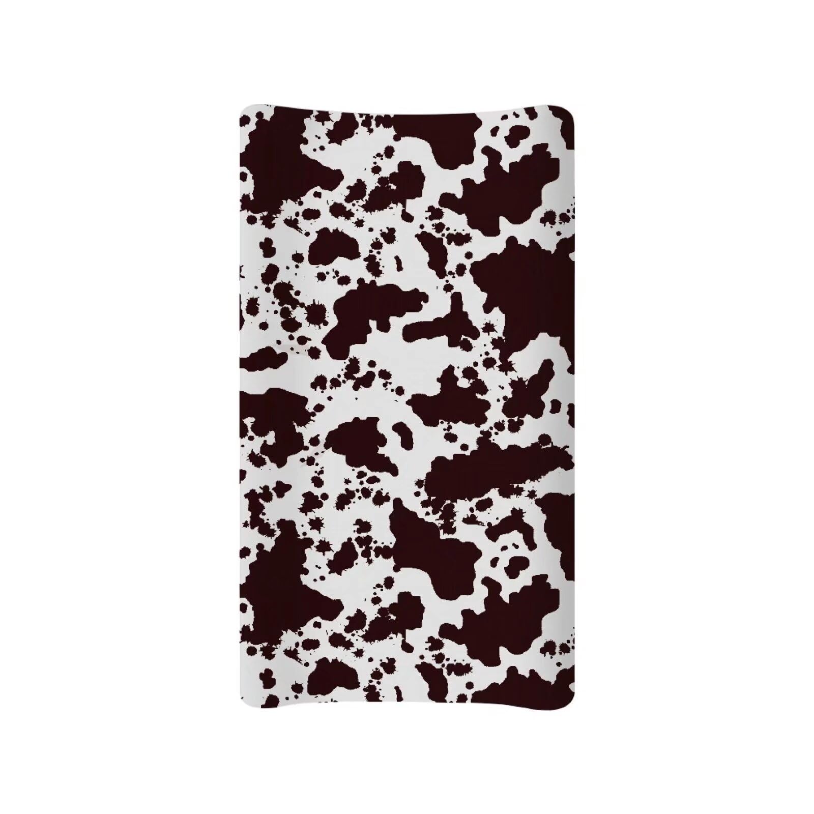 huisefor brown cow print changing pad cover with elastic edge for secure diaper changes