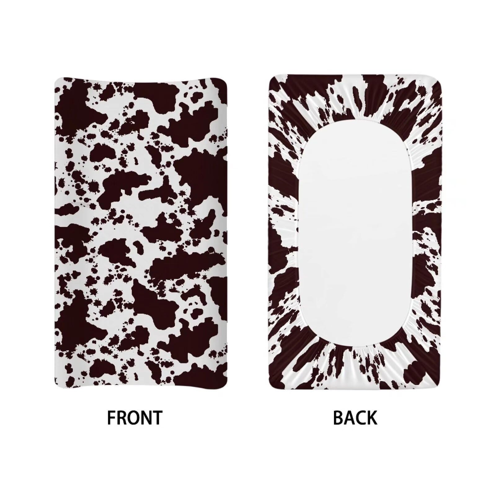 huisefor elastic-edge brown cow print cover for quick, easy diaper changes