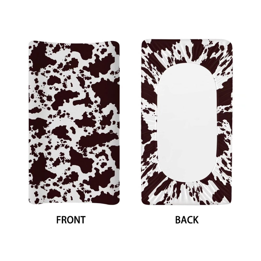 huisefor elastic-edge brown cow print cover for quick, easy diaper changes