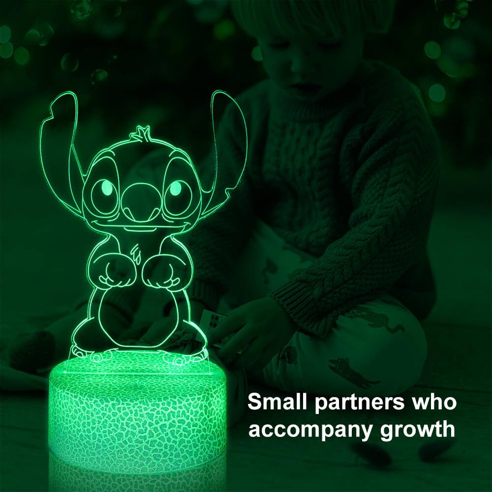 HUITANQIAN 3D Night Light LED base provides stable, gentle illumination