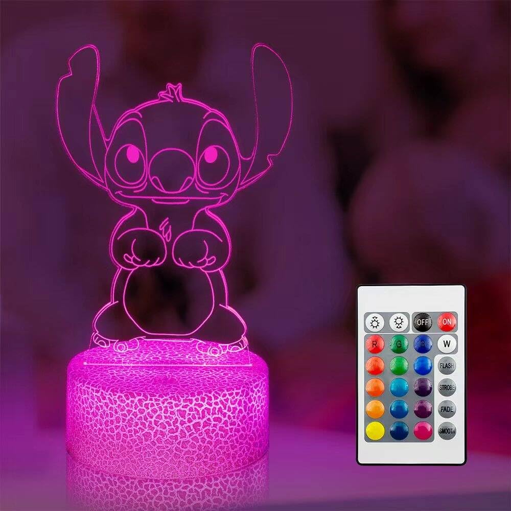 HUITANQIAN 3D Night Light remote control with 16 colors for kids' room ambiance