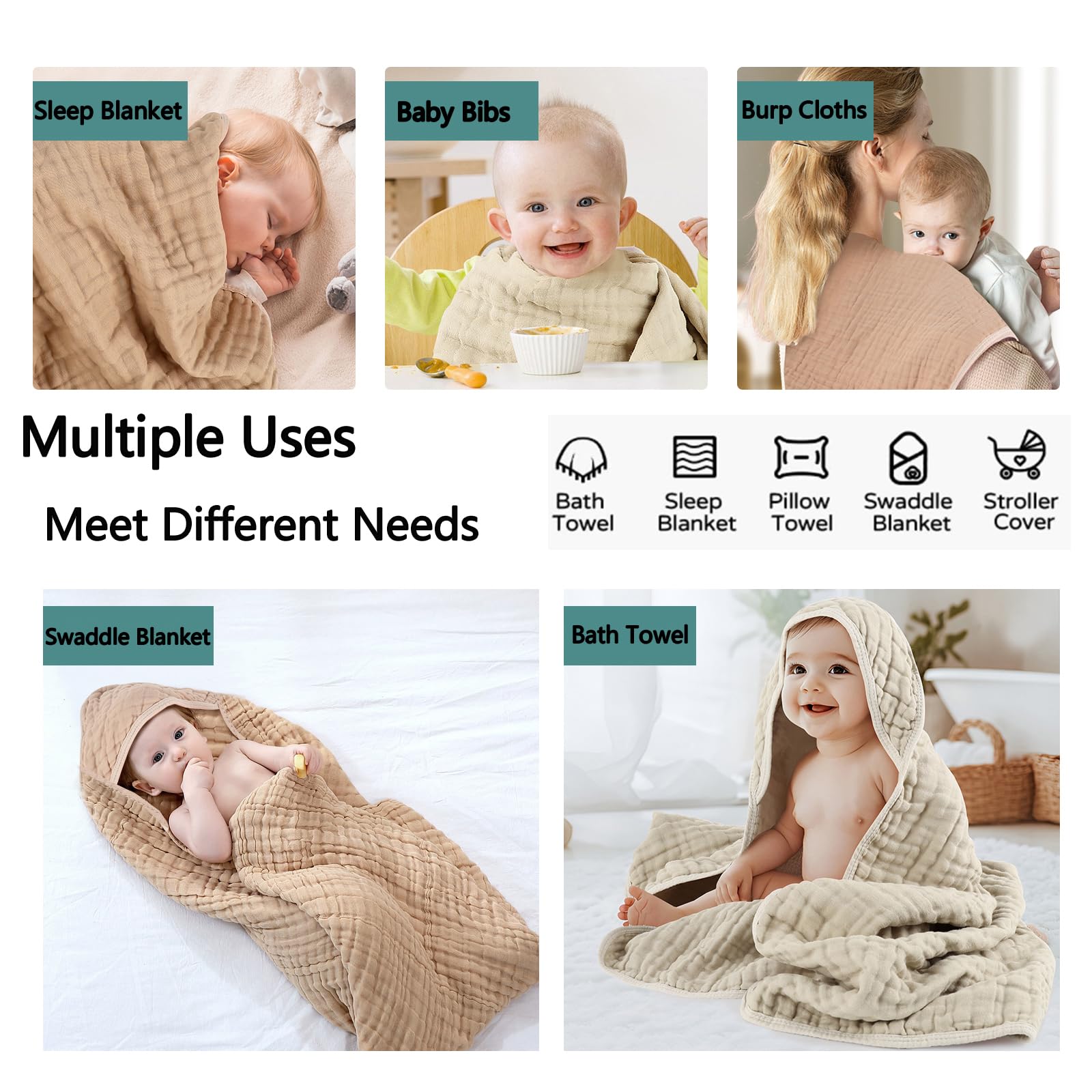 HUITAO gentle-touch towel for sensitive baby skin