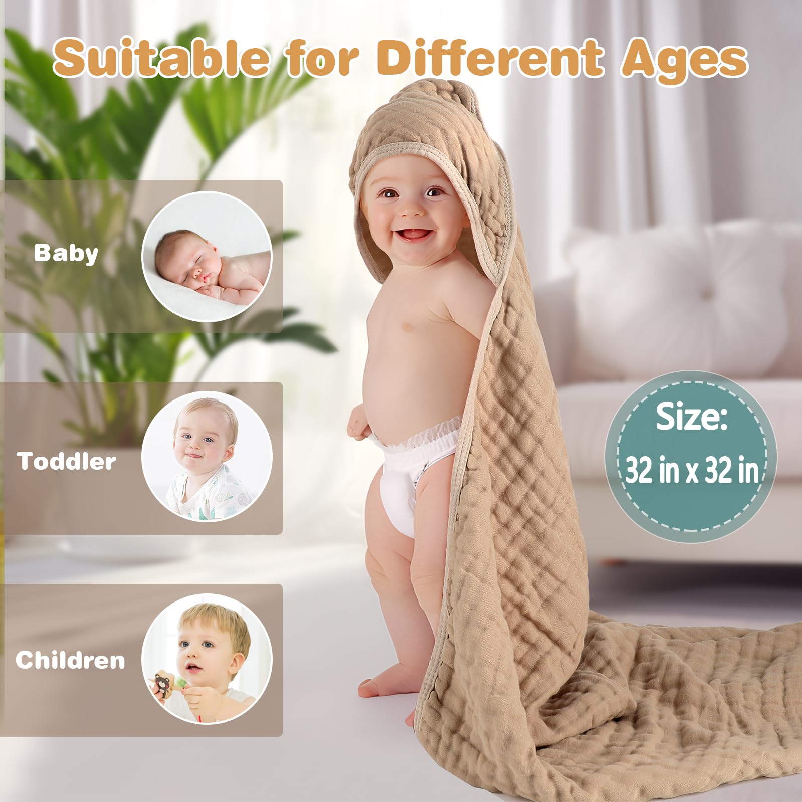 HUITAO quick-drying muslin fabric for easy storage after bath