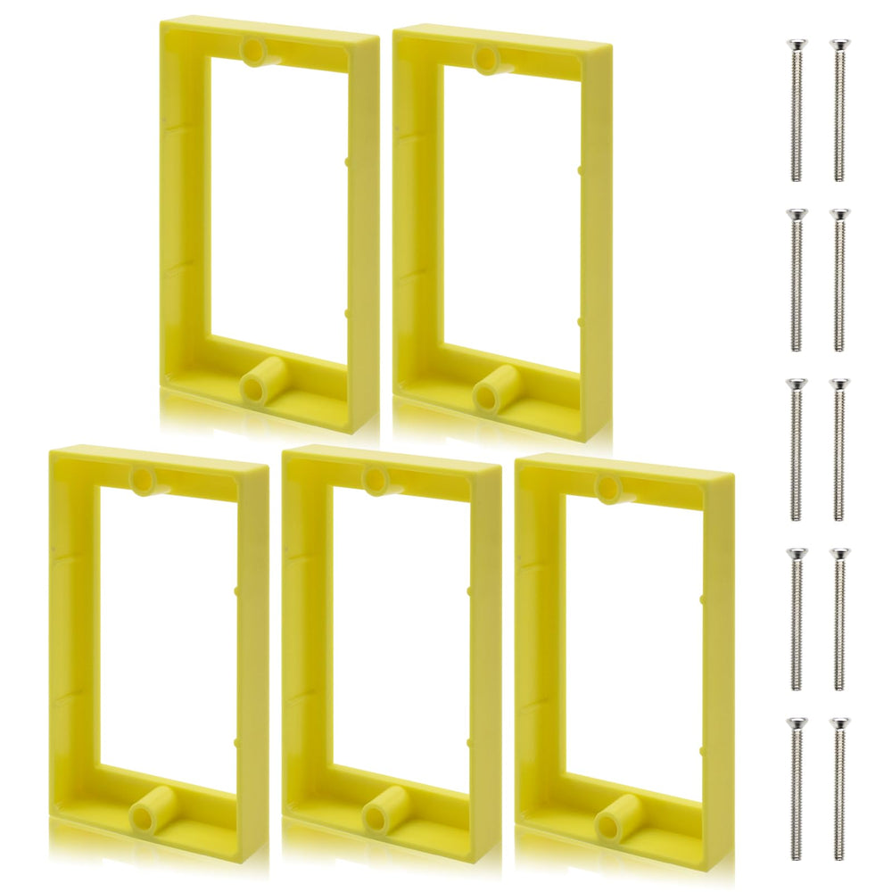 Huixhao HXH half-inch yellow 1-gang extender reduces outlet protrusion.