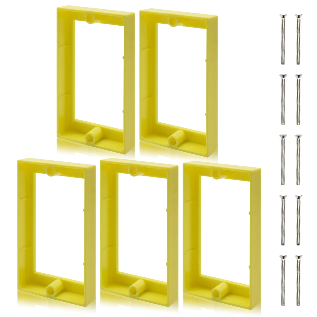 Huixhao HXH half-inch yellow 1-gang extender reduces outlet protrusion.