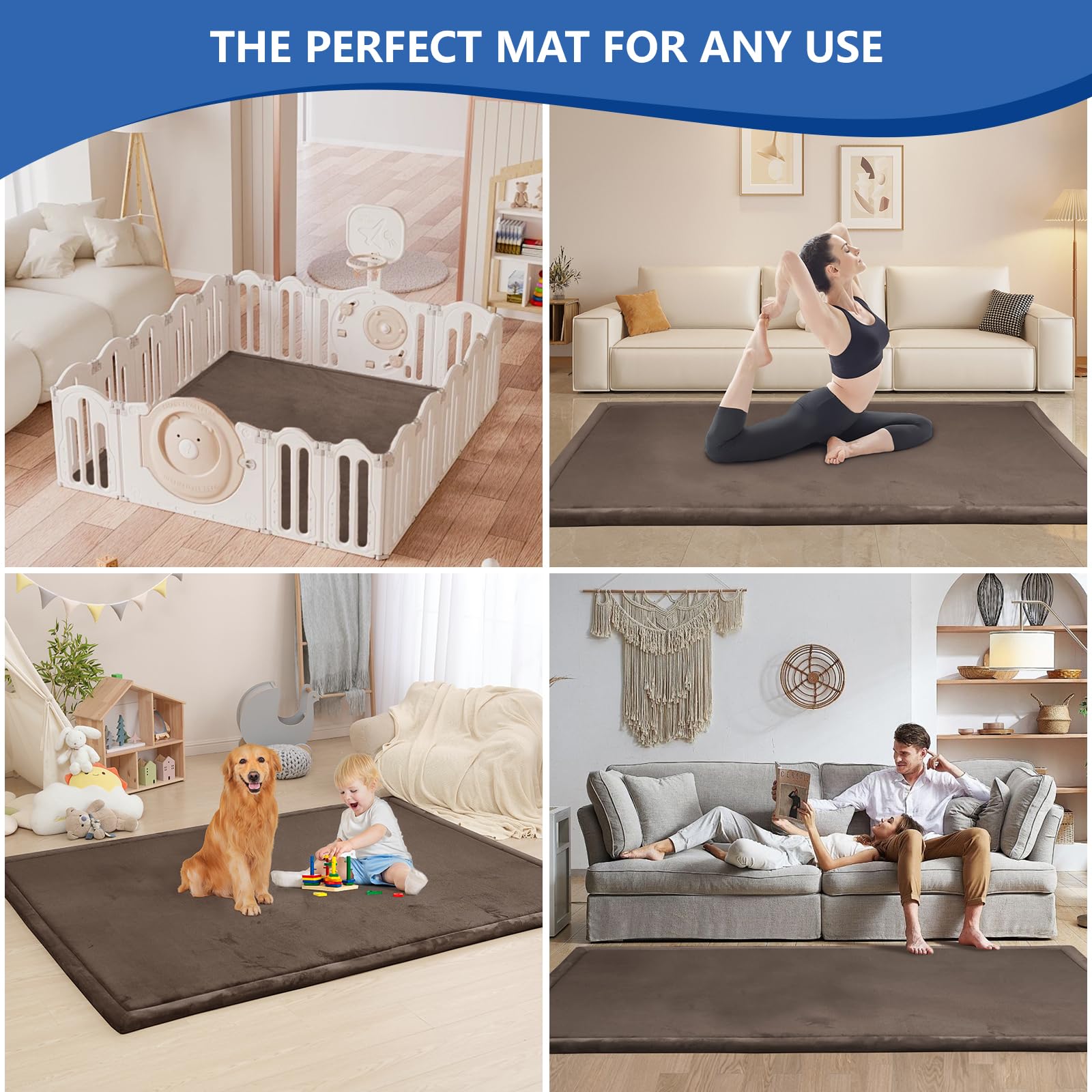 Huloo Sleep 79x158 extra-large mat supports shared play and floor activities.
