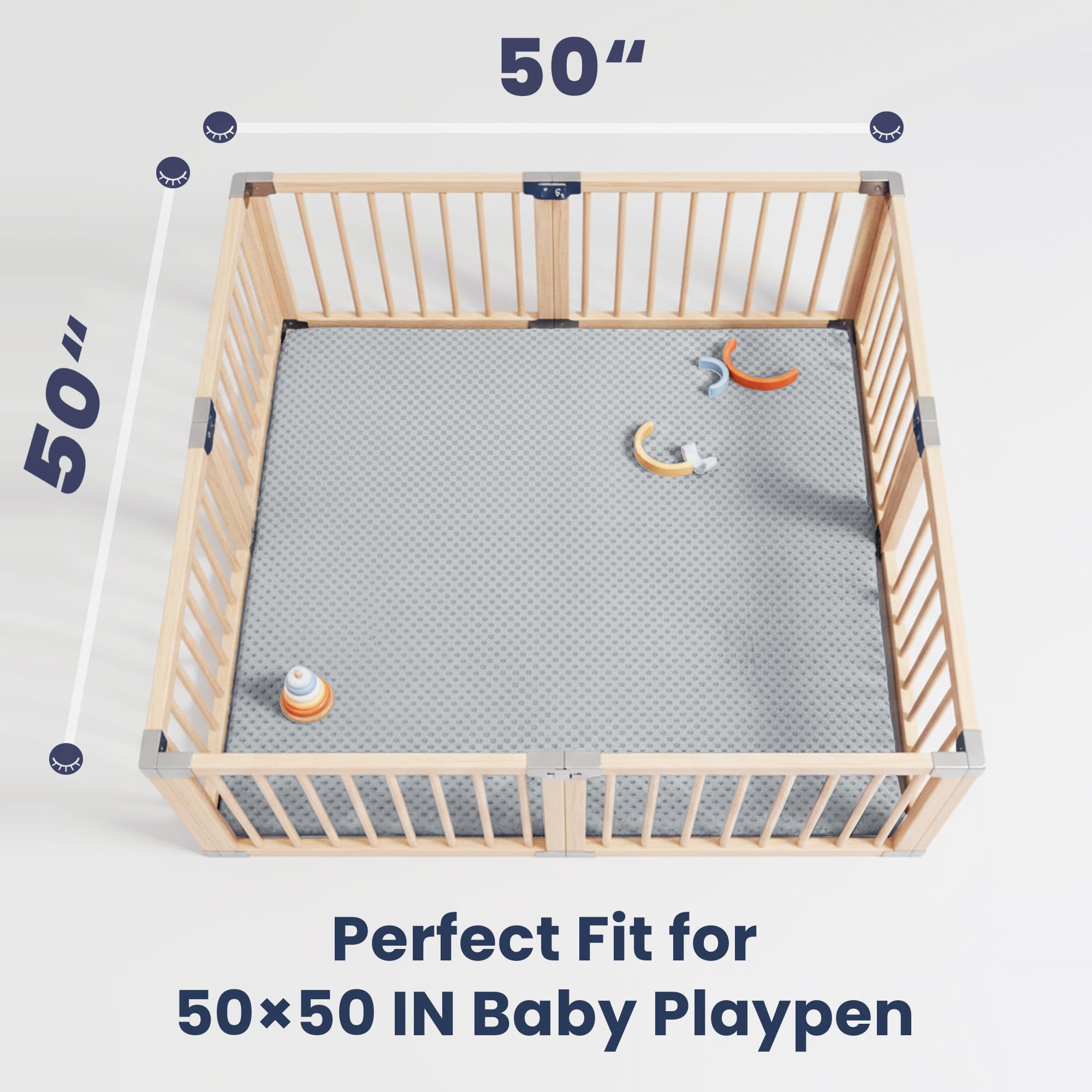 Huloo Sleep 3D Minky dot adds tactile comfort for calm tummy time.